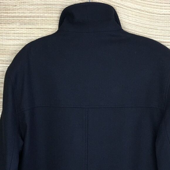 SANDRO Paris 100% Wool Classic Lightweight Shirt-collar Coat In Deep Black Sz 12 - Picture 11 of 14